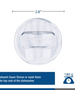 Fermentology Sauer Stone Glass Weights – Pickling and Fermenting Weights - Set of 4 - Wide Mouth Mason Jar Fermentation Wide Mouth 4PK 11 71WhbW17WTL