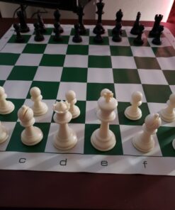 WE Games Best Value Tournament Chess Set - Staunton Chess Pieces and Green Roll-Up Vinyl Chess Board 1 43 71Wi6scLuDL