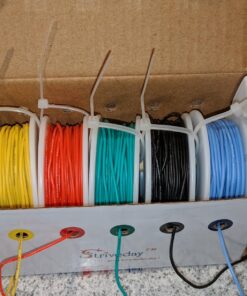 Striveday 30 AWG Flexible Silicone Wire Electric Wire 30 Gauge Tinned Copper Hook Up Wire 300V Cables Electronic Stranded Wire Cable Electrics DIY Box-1 30AWG Silicone wire Box1=Red+Blue+Green+Yellow+Black 24 71Wj0Tr7iL
