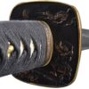 Handmade Sword Hand Forged Carbon Steel Black Wooden Scabbard Samurai Katana Sword Metallic-Fiber Black/Gold 16 71WjdKsBjjL