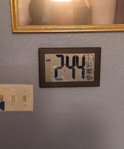 MARATHON Atomic Wall Clock with Stand, Black Frame/Black Stainless Steel Finish - Large, 9-Inch Display - AM/PM or 24-Hour Time Format, 8 Time Zones & Indoor Temperature - Two AA Batteries Included Black Brushed Steel + Square Edges 22 71WjqERPCSL