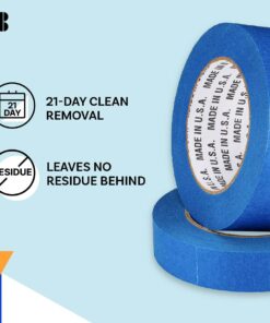 Blue Painters Tape 1.5 inch x 60 Yards - Case of 32 Rolls, Made in America, Clean Removal Blue Tape, UV-Resistant Blue Painters Masking Tape in Bulk (1.5" x 180') 9 71WkXCgSUhL 1