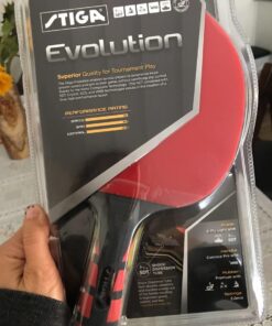 STIGA Evolution Performance Ping Pong Paddle - 6-ply Light Blade - 2mm Tournament-Approved Premium Sponge - Flared Handle for Next-Gen Grip & Control - Performance Table Tennis Racket Original Version 38 71WkXa5XKWL