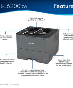 Alternative view of Brother HL-L6200DW Wireless Monochrome Laser Printer with Duplex Printing (Amazon Dash Replenishment Ready) Old Model: HLL6200DW
