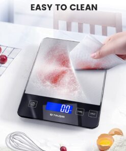 【NASA-Grade】33lb Food Kitchen Digital Scale,【Bread Meat Cookies Measures Precisely】Weight Grams and Ounces for Baking Cooking,1g/0.1oz Precise Graduation,304 Stainless Steel,Waterproof Tempered Glass 35 71WkoWDYW7L