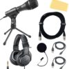 Audio-Technica Education Pack with AT2005USB USB/XLR Microphone, ATH-M20x Headphones, Stand Clamp, Tripod Stand, USB-A and USB-C Cables, XLR Cable, Pop Filter, and Austin Bazaar Polishing Cloth Bundle w/ ATH-M20x Headphones 23 71Wl9BvaIUL