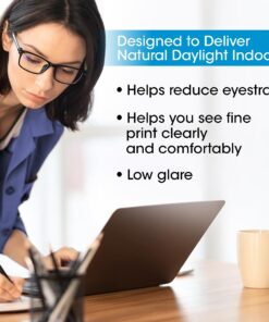 OttLite LED Desk Lamp with Flexible Neck (Black) - Slim Desk Lamp with 3 Brightness Settings & Touch Activated Controls - Energy-Efficient Natural Daylight LEDs for Home Office, Desk, & Dorms Black 8 71WlAFfGEVL