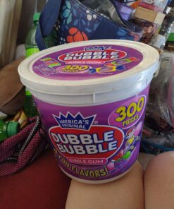 Tootsie Roll Dubble Bubble Holiday Size - 300 Count Resealable Tub of Individually Wrapped Fruit and Bubble Gum - Original, Watermelon, Apple and Grape Flavors - Peanut and Gluten Free, 47.6 Ounce Assorted 300 Count (Pack of 1) 24 71WmQRz8zKL