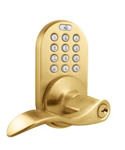 Alternative view of MiLocks TKL-02P Digital Lever Handle Door Lock with Keyless Entry via Keypad Code for Interior Doors, Polished Brass Finish, TKL-02P