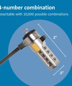 Alternative view of Kensington Combination Cable Lock for Laptops and Other Devices (K64673AM),Black