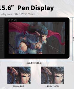 Drawing Tablet with Screen GAOMON PD1560 Drawing Monitor Art Tablet with Adjustable Stand, 10 Shortcut Keys, 15.6-inch Graphics Tablet for Mac, Windows PC 16 Inch PD1560 Classic 44 71Wpva6XrgL