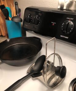 Yummy Sam Pot Lid Holder and Spoon Rest, Stainless Steel Utensils Lid Spoon Holder Ladle Rest Pot Lid Rack Shelf Stand Holder Multifunctional Storage Rack Stove Organizer (Silver) 50 71Wq2 1rvSL