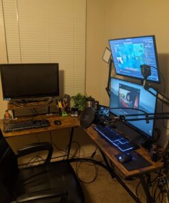 VIVO Dual Monitor Desk Mount Stand with Height Adjustment and VESA Plates for 2 LCD Ultrawide Screens up to 34 inches, Stacked Array, STAND-V002R Black 40 71Wq9L0efIL