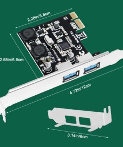 FebSmart 2-Ports Superspeed 5Gbps USB 3.0 PCI Express Expansion Card for Windows, MAC OS X and Linux Desktop PCs, Built in Self-Powered Technology, No Need Additional Power Supply (FS-U2S-Pro) FS-U2S-Pro 26 71WqWDo2k4L