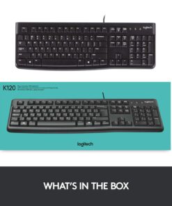 Logitech K120 Wired Keyboard for Windows, Plug and Play, Full-Size, Spill-Resistant, Curved Space Bar, Compatible with PC, Laptop - Black 26 71WrhfQMYeL