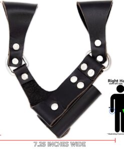 Armory Replicas - Premium Leather Sword Holster - Medieval Inspired Handcreafted Costume LARP Weapon Frog Accessory Right Black 15 71WsilK4UOL