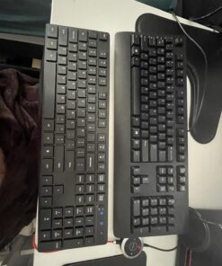 Wireless Keyboard and Mouse Combo, Lovaky 2.4G Full-Sized Ergonomic Keyboard Mouse, 3 DPI Adjustable Cordless USB Keyboard and Mouse, Quiet Click for Computer/Laptop/Windows/Mac (1 Pack, Black) 1 Pack 32 71WtyY2Nw L