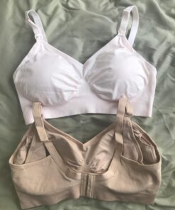 HOFISH 3PACK Full Bust Seamless Nursing Maternity Bras Bralette S-XXL with Extra Bra Extenders & Clips X-Large Blackbeigepink 34 71Wui 54JkL 1