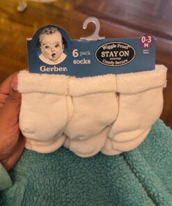 Gerber Baby Girls' 6-Pair Sock 0-3 Months White 19 71Wuu6Y93KL