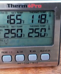 ThermoPro TP-17 Dual Probe Digital Cooking Meat Thermometer Large LCD Backlight Food Grill Thermometer with Timer Mode for Smoker Kitchen Oven BBQ, Silver 2 Probes 33 71WvPp3EiML