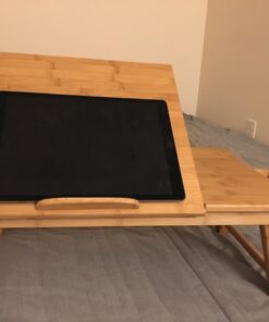 Francois et Mimi Bamboo Multi-Position Adjustable Serving Bed Tray with Drawer (Bamboo 22", Natural) 31 71WvljnzMRL 1