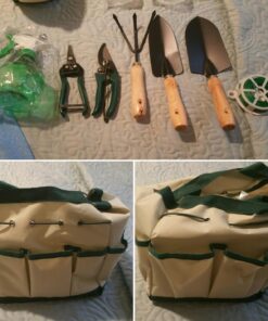 8-Piece Garden Hand Tool Set - Canvas Tote Gardening Tool Kit with Snip, Pruner, Rake, Trowel, Shovel, Spray Bottle, and Soft Wire Tie by Pure Garden 7 Piece 23 71WwtCivqiL