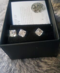 Amazon Collection Sterling Silver Infinite Elements Cubic Zirconia Stud Earrings Platinum Asscher-Cut 23 71Wx3hDVZL