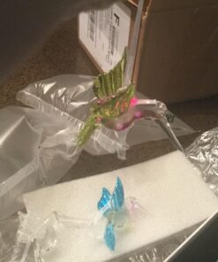 Hummingbird Christmas Ornaments with Glitter Accents - Set of 3 - Handblown XmasOrnaments - Holiday Decorations Gift for Bird Lover 19 71WyGBasoWL