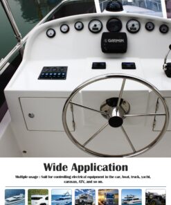 6 Gang Waterproof Rocker Switch Panel Blue LED Digital Display Voltmeter Dual 5V USB Charger Socket DC 12V Slot, 5 Pin Lighting Toggle Switches with 15A Fuse for RV Truck Car Marine Boat Vehicle 6 gang S0016B 21 71WyOf8L qL