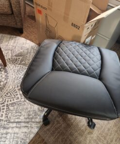 BestEra Office Chair, Executive Leather Chair Home Office Desk Chairs, Ergonomic Computer Desk Chair with Adjustable Flip-Up Arms, Lumber Support Swivel Task Chair with Rocking Function (Black) Black 46 71Wyqd8QwQL