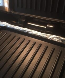 George Foreman 4-Serving Removable Plate Electric Grill and Panini Press, George Tough Non-Stick Coating, Drip Tray Catches Grease, Black 34 71Wzi2Qr9WL