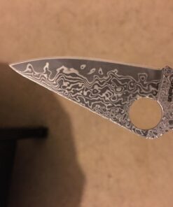 Spyderco - Delica 4 Titanium Handled Damascau Knife with PlainEdge Stainless Steel Blade - Trademarked Round Hole - Back Lock Mechanism - C11TIPD Titanium Handle 15 71Wzn05VHL