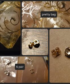 ERT 14K Gold Earring Backs - 12 Piece Replacement Earring Backs for Stud Ear Rings 6 Pairs 27 71X J8chvZL