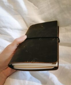 Pocket Travelers Notebook, Refillable Leather Travel Journal for Men & Women, Notebook Cover for Field Notes, Moleskine Small 3.5 x 5.5 Inches, Brown 60 71X lK Uy0L