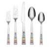 Fiesta - 641020R Fiesta Celebration 20-Piece Flatware Silverware Set, Service for 4, Stainless Steel, Includes Forks/Knife/Spoons