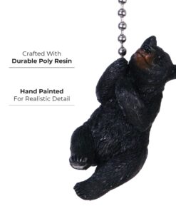 Alternative view of Rivers Edge Products 12" Ceiling Fan Pull Chain Extender, Pull String Extension for Light Fixture, Decorative Wildlife Ornament, Room, House, or Cabin Decor, Black Bear
