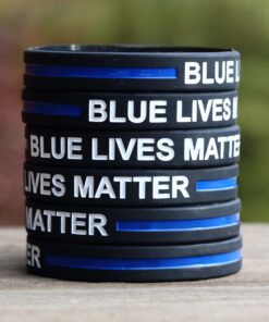 Alternative view of SayitBands 10 Blue Lives Matter Thin Blue Line Silicone Wristbands Brand