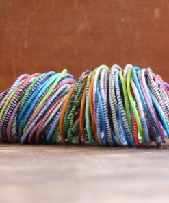 New Charms Recycled Flip Flip Bracelets in Your Choice of Colors - Handmade in Mali, West Africa Clear with Blue 16 71X04VGBE3L