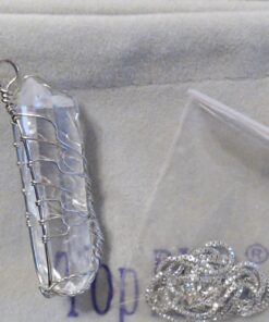 Top Plaza Natural Raw Stone Healing Crystal Necklace Silver Tree Of Life Wire Wrapped Clear Quartz Point Pendant For Womens Ladies 35 71X0DtxeSL