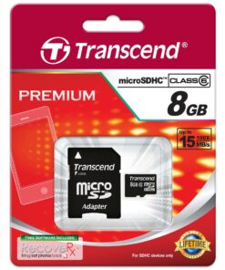 Alternative view of Transcend 8 GB microSDHC Flash Memory Card TS8GUSDHC6 Standard Packaging