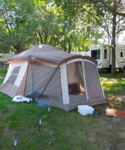 Wenzel Klondike 8 Person Water Resistant Tent with Convertible Screen Room for Family Camping Grey/Taupe 67 71X0ZNOa01L