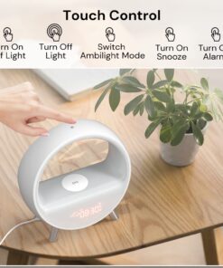 Dekala 【Upgraded】 Arches Gradual Sunrise Alarm Clock with Wireless Charging Bluetooth Speaker White Noise Sleep Sound Machine with Night Light for Adults Touch/App/Button Control Work with Alexa With Wireless Charger & App UPGRADED 25 71X2U3Ic63L 2