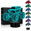 3D Illusion Lamp Night Light Monster Truck for Kids 7 Color Changing Touch Switch Table Desk Decoration Lamps Christmas Gift with Acrylic Flat & ABS Base & USB Cable Toy Gift (Monster Truck) Blue