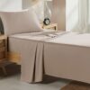 California Design Den Soft 100% Cotton Sheets Twin-XL Size Bed Sheet Sets with Deep Pockets, 3 Pc Extra Long Twin Sheets with Sateen Weave, Cooling Sheets (Beige) Sheet Set Twin XL Beige 19 71X3NGSfN9L
