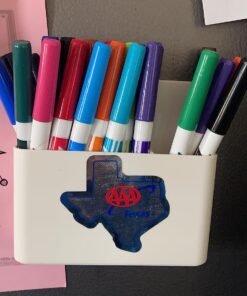 Magnetic Dry Erase Marker Holder,Pen and Eraser Holder for Whiteboard,Magnet Pencil Cup Utility Storage Organizer for Office, Refrigerator, Locker and Metal Cabinets (2 Pack) 2 Pack 20 71X3hrVSyaL