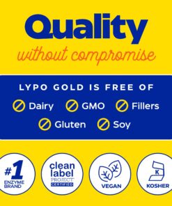 Enzymedica Lypo Gold, Digestive Enzymes for Fat Digestion, Offers Fast Acting Gas & Bloating Relief, 60 Count 60 Count (Pack of 1) Standard Packaging 18 71X4WbVgaBL 1