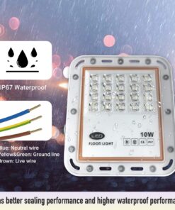 SINGSUN-LITE LED Flood Light, 10W Work Light, 5000K White Light with Eye Protection Design, IP67 Waterproof Outdoor Floodlight for Garage, Garden, Lawn, Basketball Court, Playground 10 71X4afy6R3L 1