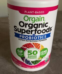 Orgain Organic Greens Powder + 50 Superfoods, Berry - 1 Billion Probiotics for Gut Health, Antioxidants, Vegan, Plant Based, Gluten Free, Non GMO, Dairy Free Juice & Smoothie Mix - 0.62lb 20 Servings (Pack of 1) 30 71X5 1Wr4KL 3