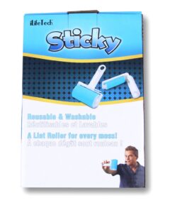 iLifeTech Reusable Sticky Picker Set Cleaner Lint Roller Pet Hair Remover Brush, Blue 4" Medium Set 36 71X595xXupL