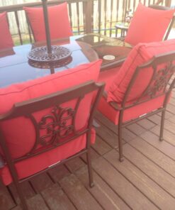 BOSSIMA Indoor/Outdoor Rust Red Deep Seat Chair Cushion Set,Spring/Summer Seasonal Replacement Cushions. 21 71X7JgsM L